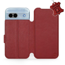 Mobiwear Google Pixel 8a 5G sötétpiros bőr flip tok - L_DRS (5906511220362) tok és táska