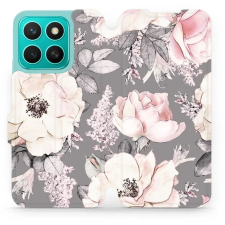 Mobiwear Honor X8c flip tok - virágok (5906511901452) tok és táska