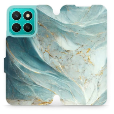 Mobiwear Honor X8c flip tok - zöldes márvány tok és táska