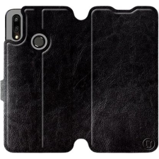 Mobiwear Huawei P Smart 2019 fekete flipes tok szürke belsővel tok és táska