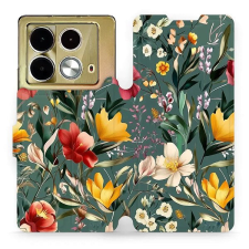 Mobiwear Infinix Note 40 flip tok - zöld rét tok és táska