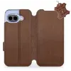 Mobiwear Kožené flip pouzdro pro Google Pixel 10a - hnědé