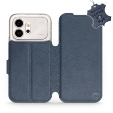 Mobiwear Kožené flip pouzdro pro Honor 600 - modré tok és táska