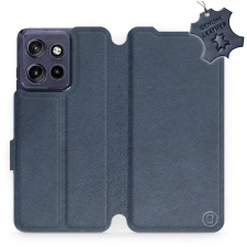 Mobiwear Kožené flip pouzdro pro Motorola Edge 60 Neo - modré tok és táska