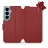Mobiwear Kožené flip pouzdro pro Samsung Galaxy S26 - červené