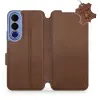 Mobiwear Kožené flip pouzdro pro Vivo V70 FE - hnědé
