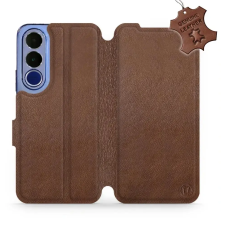 Mobiwear Kožené flip pouzdro pro Vivo V70 FE - hnědé tok és táska
