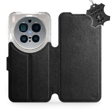 Mobiwear Kožené Flip pouzdro pro Vivo X300 Pro černé tok és táska