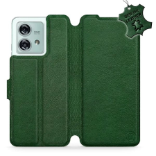 Mobiwear Motorola Edge 40 Neo zöld bőr flip tok - L_GRS tok és táska
