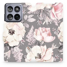 Mobiwear Motorola Edge 60 Fusion flip tok - virágok (5907861000697) tok és táska