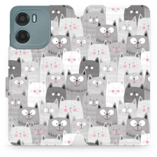 Mobiwear Motorola Moto E15 flip tok - macskák (5906511824799) tok és táska