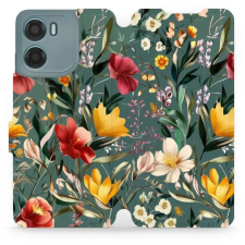 Mobiwear Motorola Moto E15 flip tok - zöld rét (5906511826151) tok és táska