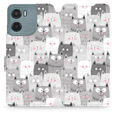 Mobiwear Motorola Moto G05 flip tok - macskák tok és táska