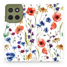 Mobiwear Motorola Moto G15 flip tok - mezei virágok (5906511823877) tok és táska