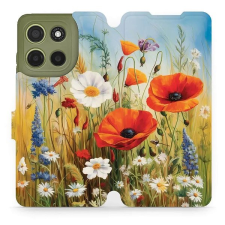 Mobiwear Motorola Moto G15 flip tok - nyári rét tok és táska