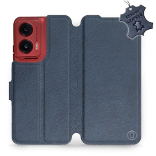 Mobiwear Motorola Moto G35 kék bőr flip tok tok és táska