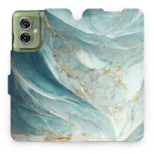 Mobiwear Motorola Moto G55 5G flip tok - zöldes márvány (5906511905085) tok és táska