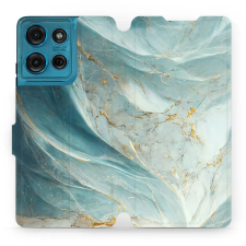 Mobiwear Motorola Moto G75 5G flip tok - zöldes márvány (5906511906723) tok és táska