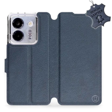 Mobiwear Poco M7 Pro 5G kék bőr flip tok tok és táska