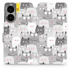 Mobiwear Poco X7 Pro flip tok - macskák tok és táska