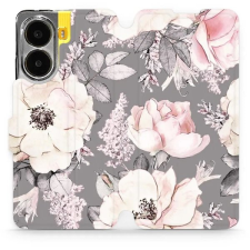 Mobiwear POCO X7 Pro flip tok - virágok tok és táska