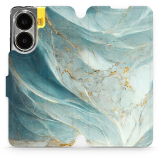 Mobiwear POCO X7 Pro flip tok - zöldes márvány (5906511685338) tok és táska