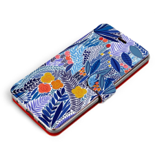 Mobiwear Samsung Galaxy A22 5G flip tok - kék virágos, MP03P (5903516857265) tok és táska