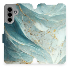 Mobiwear Samsung Galaxy A26 flip tok - zöldes márvány tok és táska