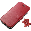Mobiwear Samsung Galaxy S21 FE sötétpiros bőr flip tok - L_DRS