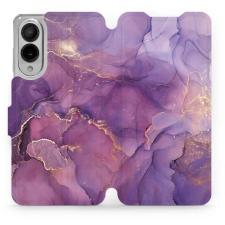 Mobiwear Samsung Galaxy S25 Edge flip tok - lila márvány (5906511887008) tok és táska