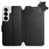 Mobiwear Samsung Galaxy S25 fekete bőr flip tok