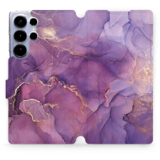 Mobiwear Samsung Galaxy S25 Ultra flip tok - lila márvány (5906511689916) tok és táska