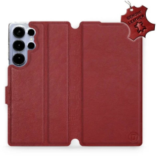 Mobiwear Samsung Galaxy S25 Ultra sötétpiros bőr flip tok tok és táska