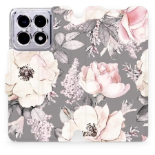 Mobiwear Xiaomi 14T flip tok - virágok tok és táska