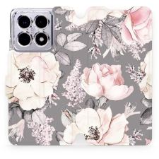 Mobiwear Xiaomi 14T Pro flip tok - virágok (5906511511811) tok és táska
