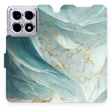 Mobiwear Xiaomi 14T Pro flip tok - zöldes márvány tok és táska