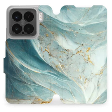 Mobiwear Xiaomi 15 flip tok - zöldes márvány tok és táska