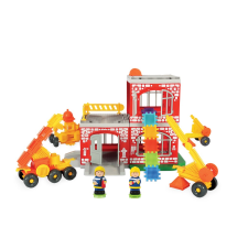 Mochtoys Bloko 100 darabos készlet tűzolóállomással és figurákkal (12208) kreatív és készségfejlesztő