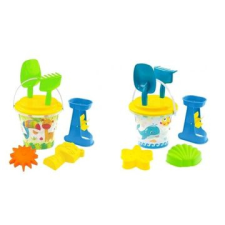 Mochtoys Homokozókészlet mini vízimalommal, 7 részes - sárga szitával homokozójáték