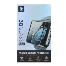 Mocolo kijelzővédő üveg (3D full cover, íves, karcálló, 9H) FEKETE Apple Watch Series 7 41mm okosóra kellék