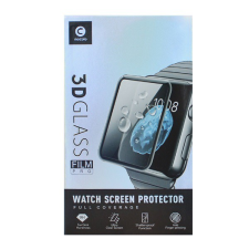 Mocolo kijelzővédő üveg (3D full cover, íves, karcálló, 9H) FEKETE [Apple Watch Series 7 41mm] (5996591115078) okosóra kellék