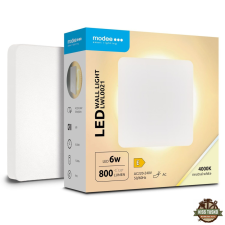  Modee LED Fali Lámpa (LWL0021) 6W IP65 135x135x42mm 4000K (800 lumen) Fehér világítás