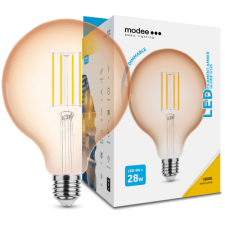 Modee LED lámpa , égő , izzószálas hatás , filament  , E27 foglalat , G95 , 4 Watt , dimmelhető... izzó