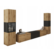  Modern 180 fokos tévékészülék vitrines szekrénnyel és LED oszloppal a nappaliba bútor