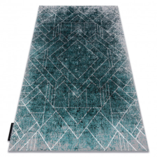 Modern DE LUXE 626 geometriai, gyémánt - Structural szürke / zöld 160x220 cm lakástextília