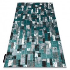  Modern DE LUXE 6768 Geometriai - Structural zöld / antracit 120x170 cm lakástextília