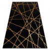  Modern GLOSS szőnyeg 406C 86 elegáns, glamour, art deco, geometriai fekete / arany 140x190 cm