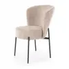  Modern kárpitozott étkezőszék –beige design szék fekete fém lábakkal 80x51x50 cm