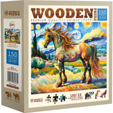  Modern ló fa puzzle 150 darabos puzzle, kirakós