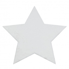 Modern mosószőnyeg SHAPE 3148 Csillag shaggy - elefántcsont plüss, csúszásgátló 80x80 cm lakástextília